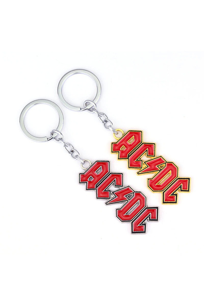 Choice K073-مجموعة قلادة وقلادة بشعار AC DC سلسلة مفاتيح فرقة روك للنساء والر...