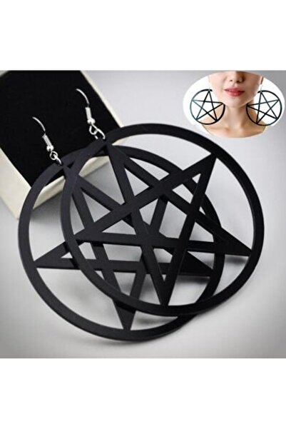 Choice أقراط متدلية على شكل نجمة خماسية كبيرة من بلاك روك للنساء، أقراط متدلي...