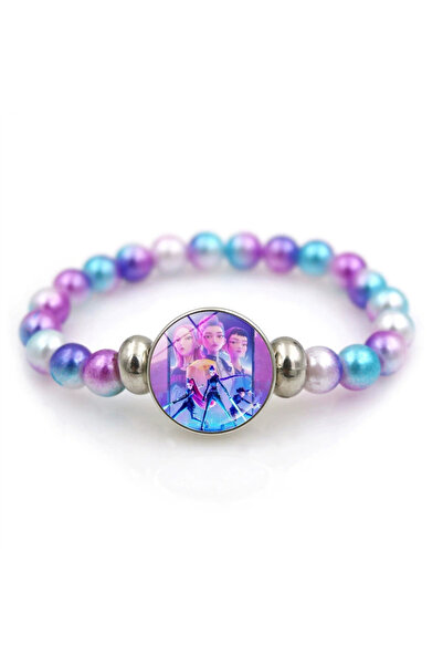 Miniso 4 أساور KPop Demon Hunters للفتيات سوار معصم من الخرز على شكل شخصية كرتونية لطيفة ومجوهرات وإكسسوارات.