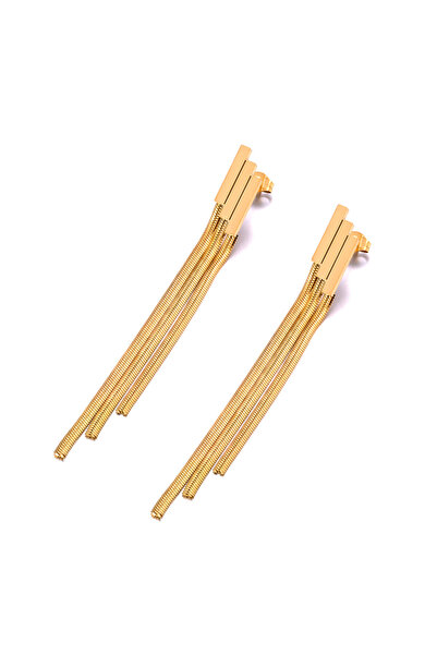 Choice أقراط لوكير E23236G من الفولاذ المقاوم للصدأ بسلسلة طويلة للنساء مطلية...