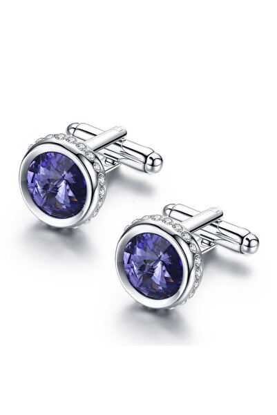 Choice أزرار أكمام رجالية من الكريستال باللون الأرجواني لحفلات الزفاف، إكسسوارات قميص رسمية أنيقة للأعمال، هدية لـ