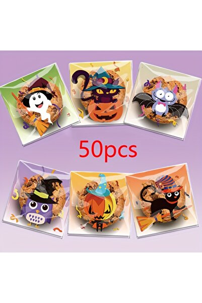 Choice 50 قطعة من أكياس تغليف حلوى الهالوين بمزيج عشوائي من الكرتون، هدايا ال...