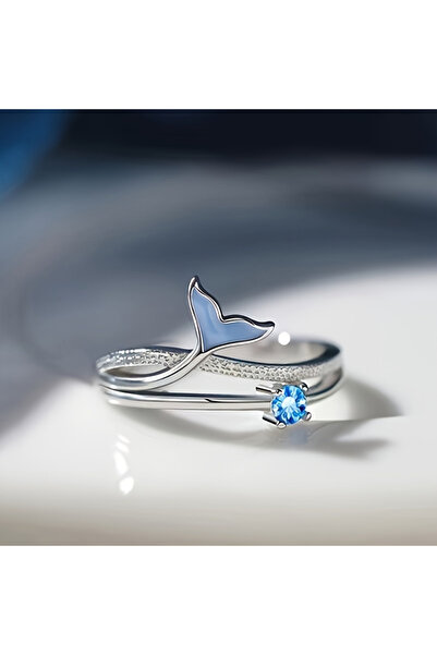 Choice ZB6112-1 خاتم ذيل حورية البحر بتصميم مفتوح قابل للتعديل للنساء، مجوهرا...