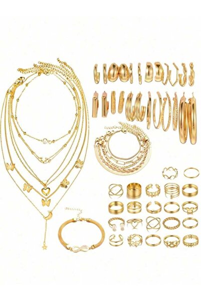 Choice 68 قطعة 37-68 قطعة مجموعة قلادة وخاتم وسوار مجوهرات بسيطة وأنيقة، مناس...