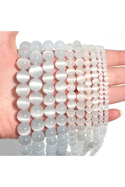 Choice4 4mm about 90pcs White Cat Eye Natural Moon Stone Beads White Cat Eye ...