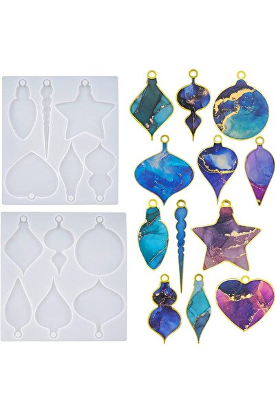 Choice قالب راتنج عيد الميلاد من WHITE Wehous مكون من قطعتين، قالب سيليكون لسلسلة مفاتيح قلادة عيد الميلاد، قالب راتنج إيبوكسي مصبوب