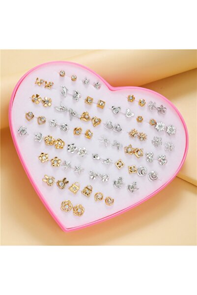 Choice ZJ3783 مجموعة أقراط صغيرة أنيقة باللون الذهبي/الفضي مكونة من 36 زوجًا ...