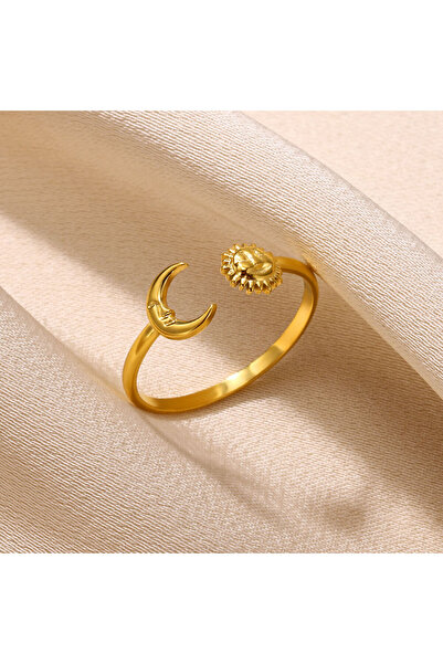 Choice خواتم ذهبية قابلة للتعديل من الفولاذ المقاوم للصدأ بلون ذهبي 2 خواتم ز...