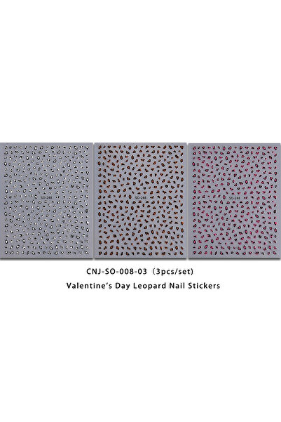 Choice MULTI 3PCS Meilad leopard print nail stickers, easy to apply for DIY n...