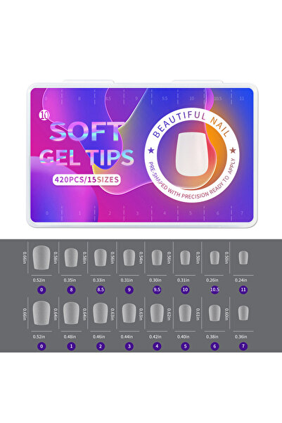 Choice 10 420 قطعة/صندوق أظافر صناعية قصيرة غير قابلة للالتصاق مصنوعة من الأك...