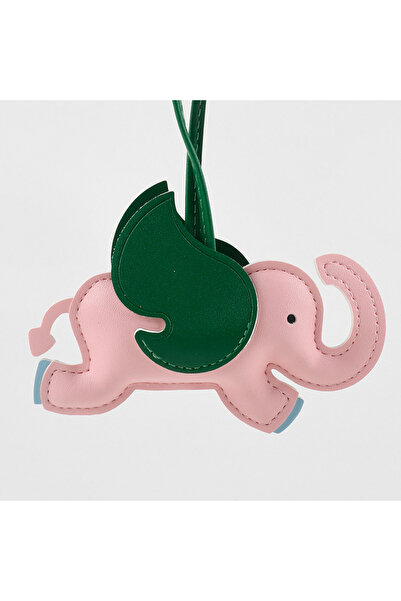 Choice pink 16 Colors Flying Wings Elephant Keychains Women PU Leather Hanger...