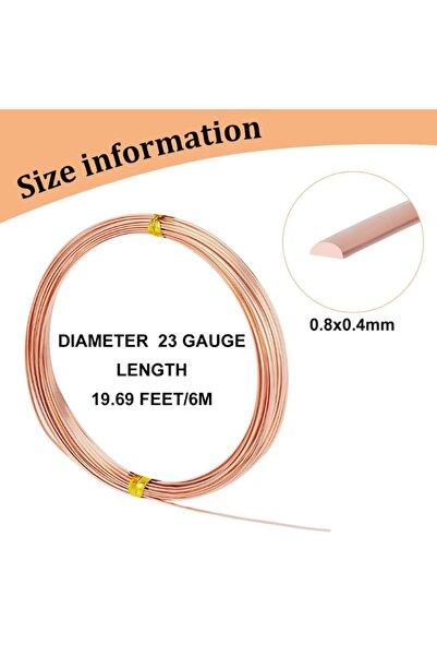 Choice AECH07-01269 1 حزمة سلك نحاسي نصف دائري مقاس 23 وطول 20 قدمًا وعرض 0.6...