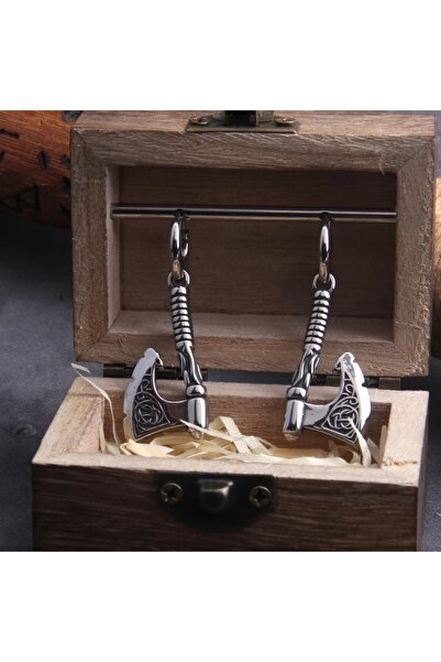 Choice S2-2pcs-أقراط متدلية فضية من مجوهرات الفايكنج الهيب هوب بانك الفايكنج ...