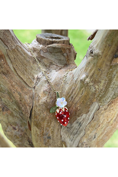 Choice قلادة على شكل فاكهة الفراولة الصغيرة اللذيذة من الليمون والتوت الأزرق ...