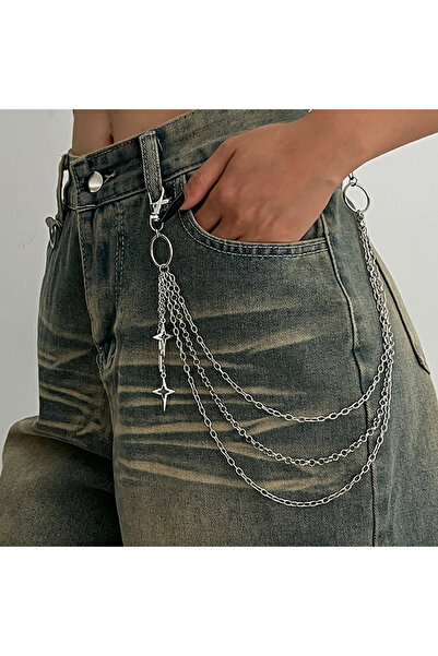 Choice Style 1 Salircon Punk Multilayer Metal Star Pendant Pant Chain Hip Hop...