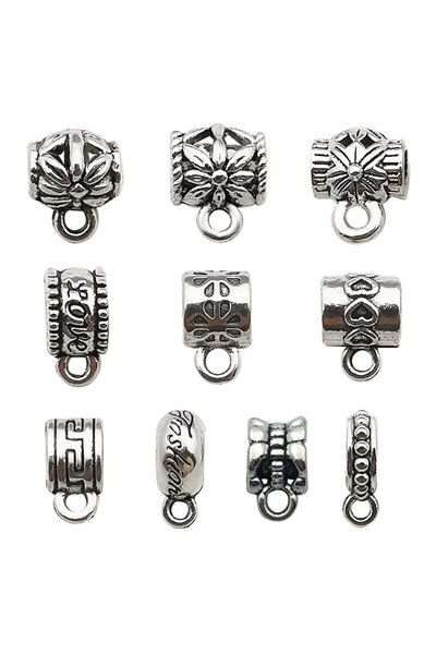 Choice 100 قطعة من خرز الكفالة الفضية، خرز أنبوب الكفالة، خرز فاصل فضفاض، خرز...