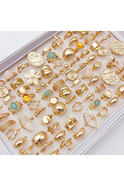 Choice طقم خواتم مفتوح بتصميم هندسي غير منتظم وزهور أنيقة قابلة للتغيير، مكون من 20 قطعة للنساء