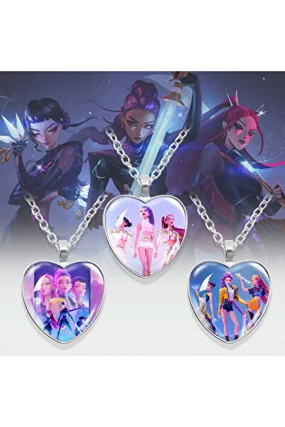 Choice قلادة على شكل قلب من 3 قطع من صائدي الشياطين من كيبوب - قلادة مجوهرات ...