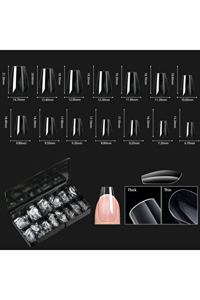 Choice OM-09، 14 مقاسًا، 250/500/600 قطعة، أطراف صناعية من الجل الناعم، طبيعي...