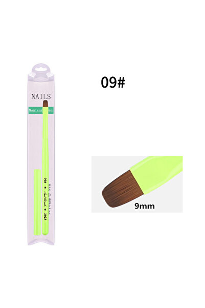 Choice G-B530-09 Green Nail Brush Gel Brush For Manicure Acrylic UV Gel Exten...