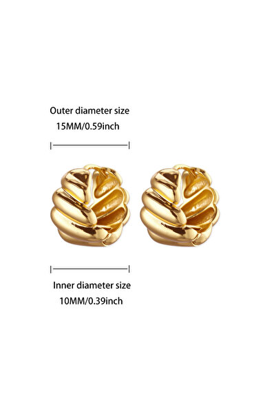 Choice E5797G Chunky Stainless Steel Croissant Hoop Earrings For Women Retro ...