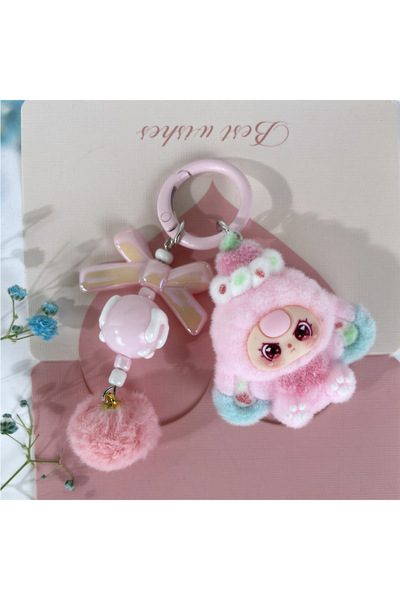 Choice pink Flocked Sweet Treat Accessories Cartoon Cute Particle Keychain Ba...