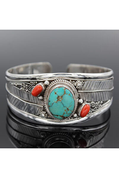 Choice Bracelet Antique Silver Color Leaf Red Blue Natural Stone Bracelet Ban...