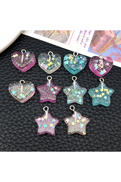 Choice SN1500-10 قطع 10 قطع من الراتنج المقلد الشفاف اللامع الترتر على شكل قل...