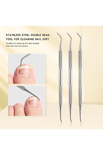 Choice مجموعة مكونة من 3 قطع من منظف الأظافر المصنوع من الفولاذ المقاوم للصدأ، ومجموعة إزالة الجلد المحيط بالأظافر المصنوعة من الفولاذ المقاوم للصدأ، وماكينة قص الأظافر، ومشط