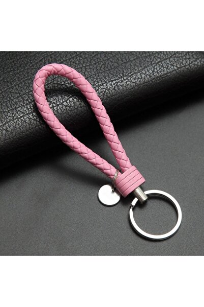 Choice Pink Stylish PU Leather Braided Woven Keychain Bag Pendant - A Perfect...