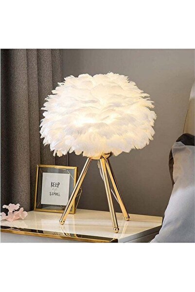 Generic مصباح طاولة أنيق وفريد من نوعه باللون الأبيض/الذهبي