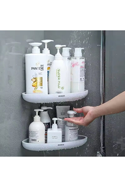 ozbience İki Adet Köşe Düzenleyici, Banyo ve Mutfak İçin, Gri Beyaz Renk