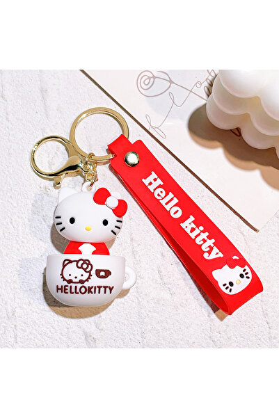 Miniso ZG0304 Teacup Key Chain Women Cute Cartoon Hello Kitty Keychain Girl S...