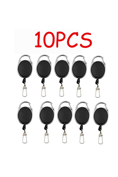 Choice 10PCS 1-4pcs Retractable Key Chain Reel Badge Holder Fly Fishing Zinge...