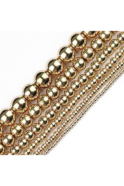 Choice3 2MM 300pcs Round Hematite Beads 2/3/4/6/8/10mm Natural Stone 14K Gold...