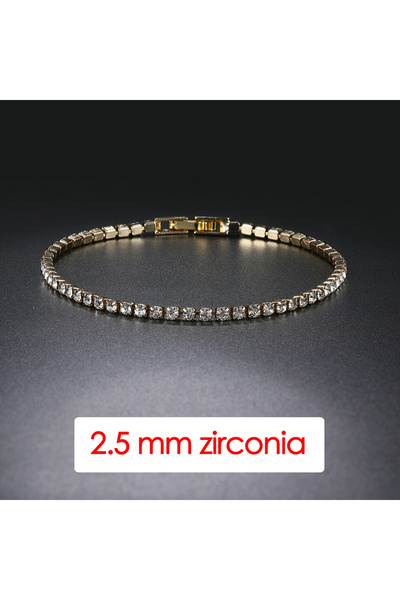 Choice سوار تنس نسائي KC130 بطول 19 سم و2.5 مم بتصميم عصري من الهيب هوب مرصع ...