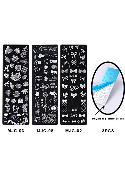 Choice MJC-02 03 08 3 قطع/مجموعة أوراق زهور ختم لوحات الطباعة الاستنسل 12*4 س...