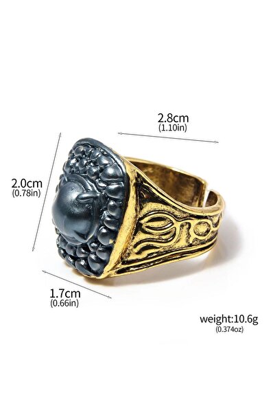 Choice خاتم لعبة دارك سولز R00177-01 قابل للتعديل، مصنوع من أحجار كريمة وأزها...