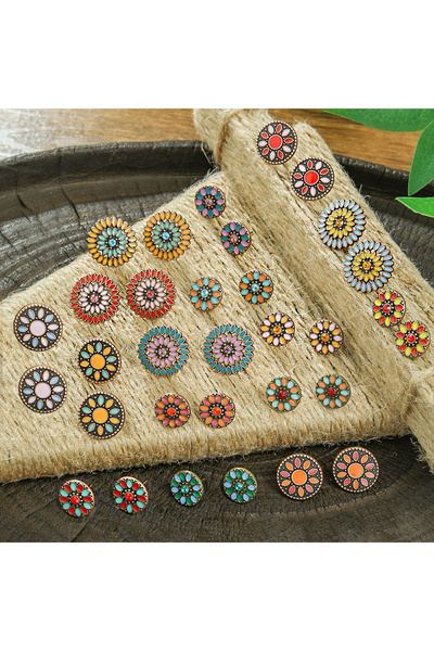 Choice X25061303 أقراط نسائية لطيفة على شكل قطرة زيتية، مجموعة أقراط متعددة ا...