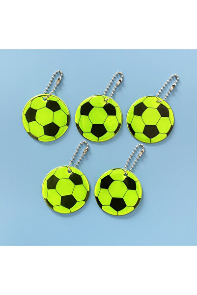 Choice 5PCS 5PCS Football Reflective Pendant PVC Night Double-sided Fluoresce...