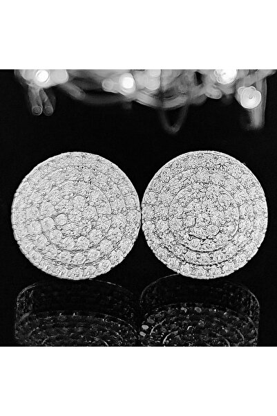 Choice أقراط أذن دائرية من النحاس والزركونيا بتصميم هيب هوب روك باللون الفضي ...