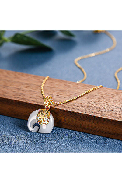 Choice N1218 DIEYURO 316L الفولاذ المقاوم للصدأ اليشم الفيل قلادة عالية الجود...