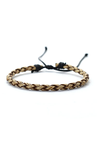 Choice LightBrown Simple Style Handmade Genuine Leather Bracelet Men Adjustab...