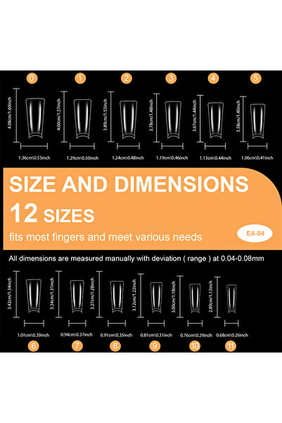 Choice Long Duckbill 600PCS Duckbill Shaped False Nails Tips Clear Acrylic Fa...