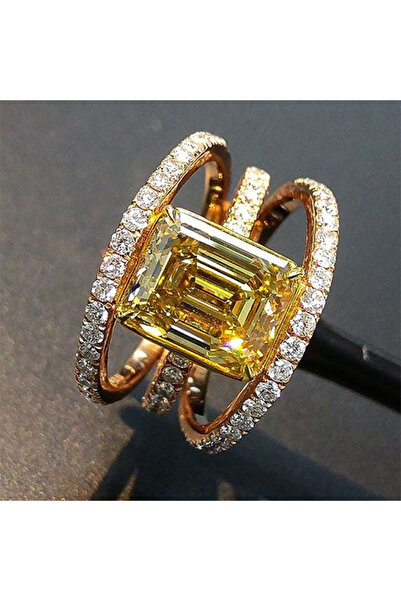 Choice 8 M923-1 طقم من 3 قطع خاتم ذهبي اللون بلون الشمبانيا مرصع بأحجار الزرك...