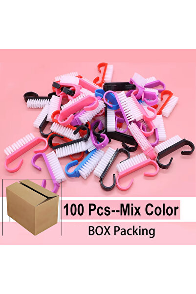 Choice 100 قطعة من أدوات تنظيف فرش الأظافر البلاستيكية الملونة لتنظيف الغبار ...