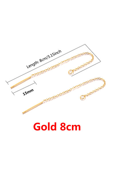 Choice أقراط متدلية من الفولاذ المقاوم للصدأ بطول 8 سم، مكونة من 10 قطع، سلسل...