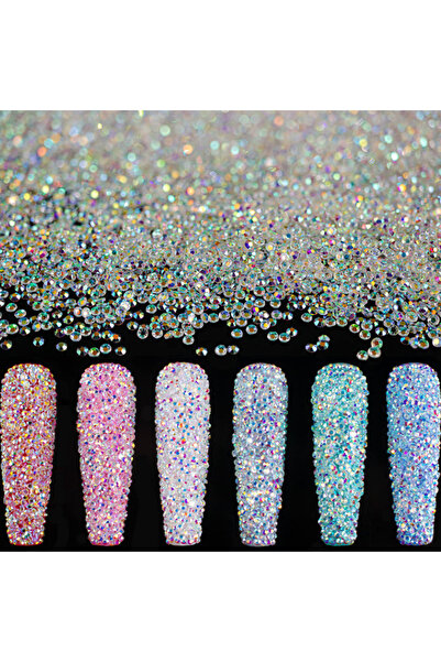 Choice AB-67 Tiny Nail Rhinestones 5000PCs 1.2mm Mini Pixie AB Glass Crystals for Nail Art Manicure Iridesc