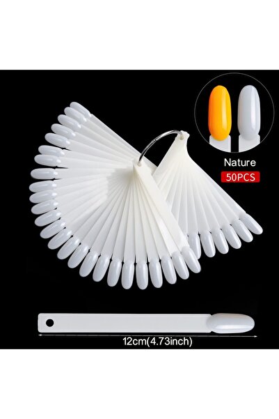 Choice 50 pcs Oval N Nail Display Sticks Clear Natural Colors Nail Swatch Cha...