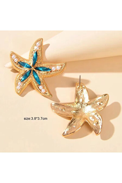 Choice أقراط متدلية على شكل نجمة البحر من AEH60077 مصنوعة من معدن الإيبوكسي و...